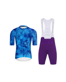 HOLOKOLO Cycling short sleeve jersey and shorts - RUSTLE - purple/blue